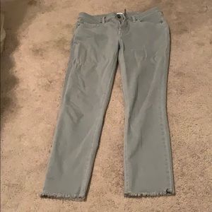 Loft skinny jeans with frayed bottom